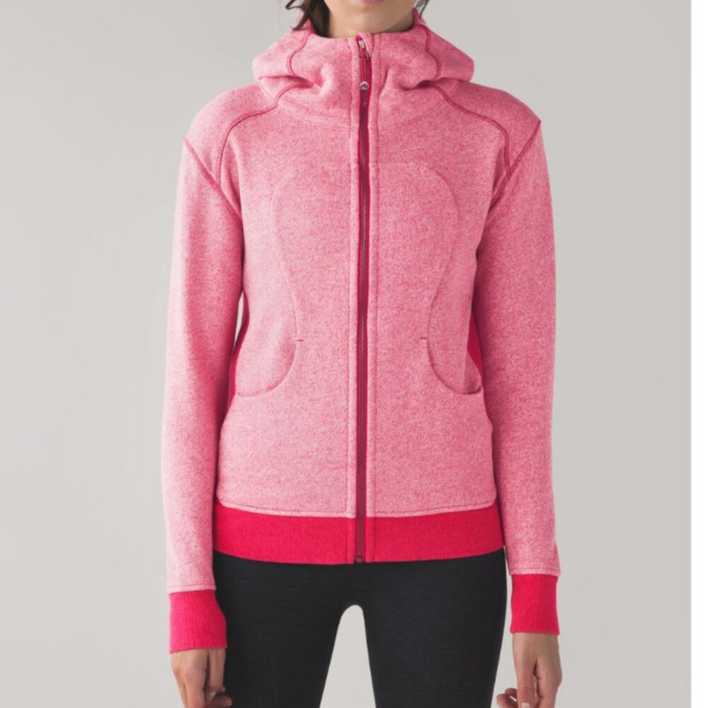 Women Lululemon On The Daily Hoodie Relaxed Fit Heathered Jewelled Magenta Sz 4